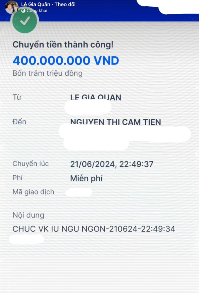 Sao nữ Việt được chồng "chúc ngủ ngon" gần nửa tỷ đồng