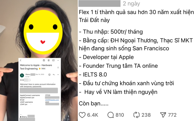 Vụ cô gái Việt khoe làm cho Apple, thu nhập 500 triệu bị "check VAR" liên tục: Chính chủ phản dame nhưng vẫn lộ loạt chi tiết mâu thuẫn?