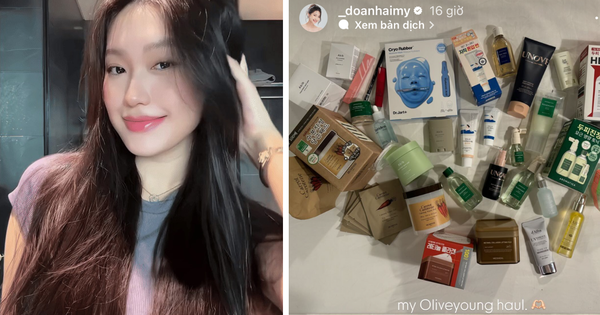 Doãn Hải My shopping 1 lần hơn 20 món dưỡng từ da tới tóc của Olive Young, toàn món "giá yêu"