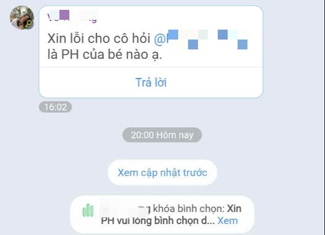 Khi có phụ huynh không đồng ý thì cô H. hỏi là phụ huynh của học sinh nào (Ảnh: Người Lao Động)