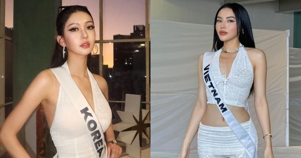 Kỳ Duyên đụng hàng đối thủ ngay tại đấu trường Miss Universe, so kè vóc dáng một 9 một 10